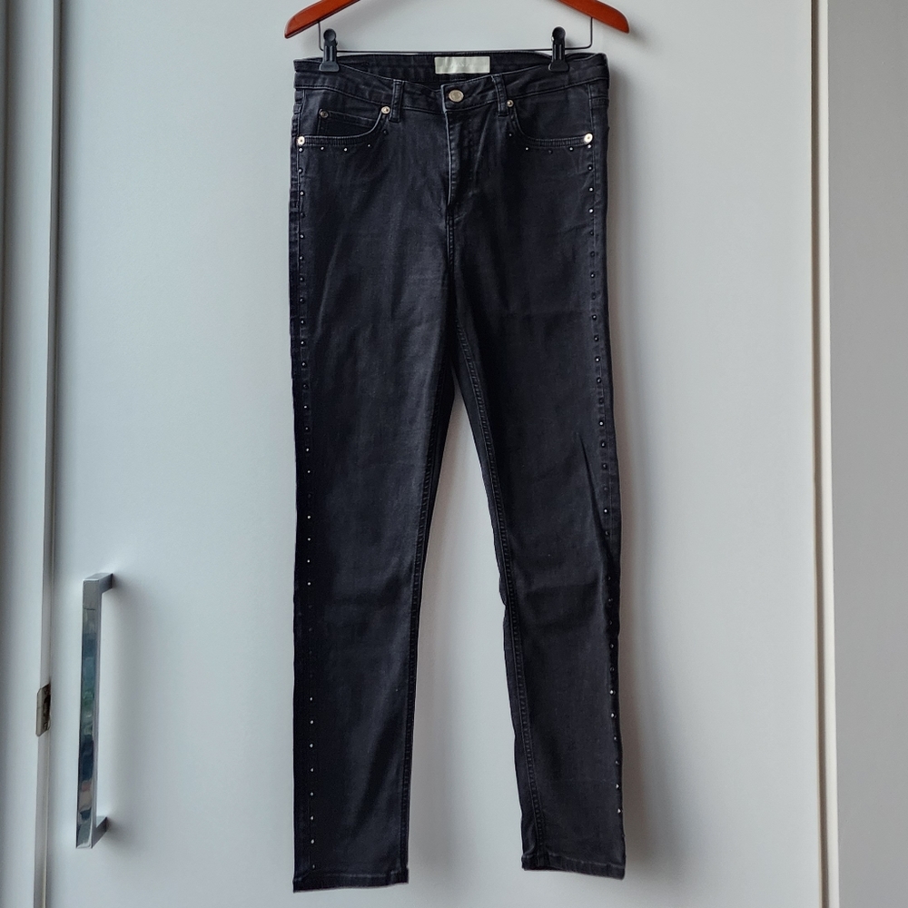 Max & Co Studded Stretch Cotton Blend Denim Jeans
